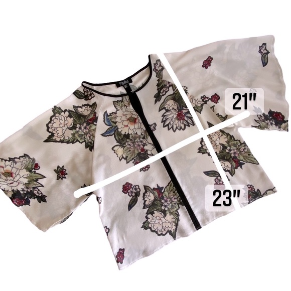 Floral Kimono White Blouse - Picture 7 of 13